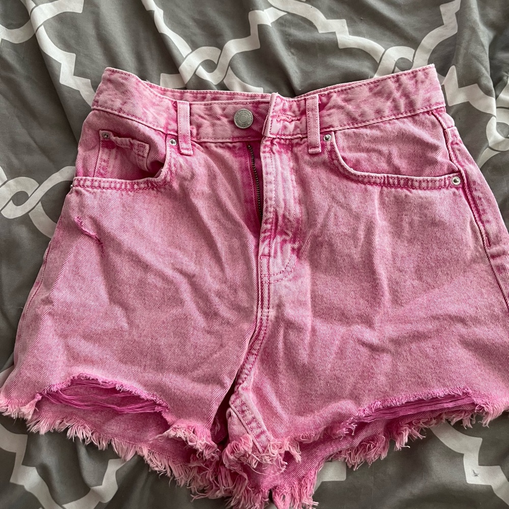primark pink jean shorts